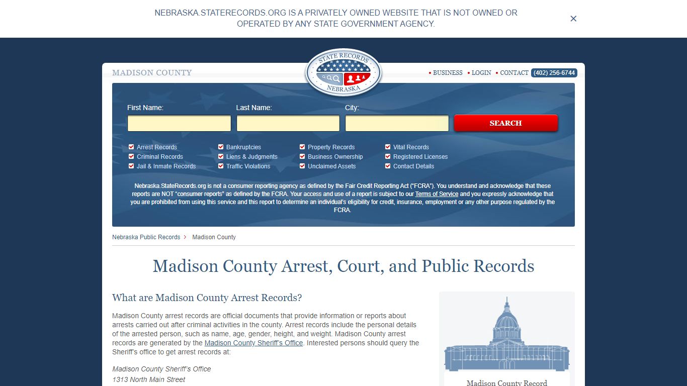 Madison County Arrest, Court, and Public Records